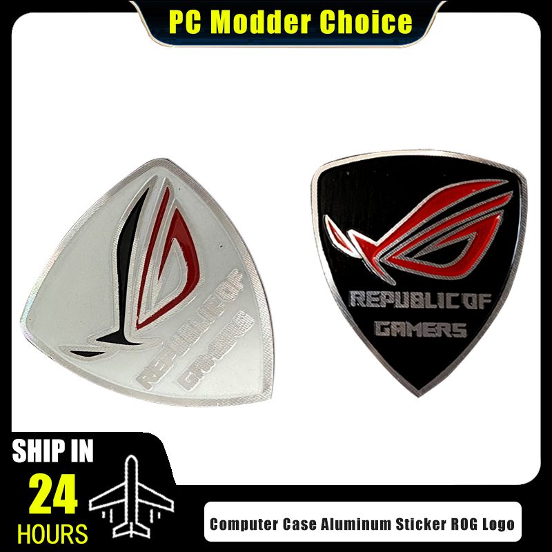 Gaming Console Cabinet - Computer Case Aluminum Sticker ROG Logo