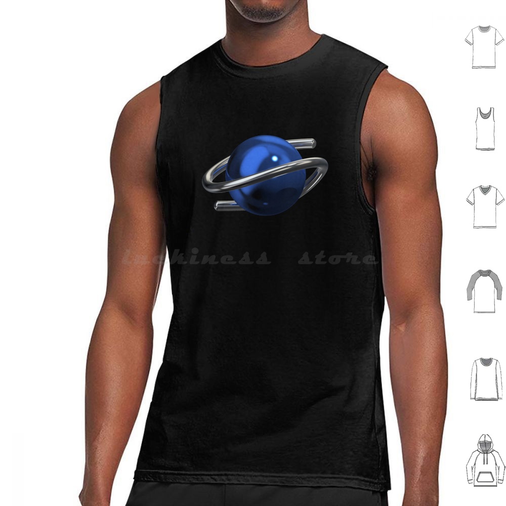 Gaming Console Generations - Saturn 3d Chrome Tank Tops Print