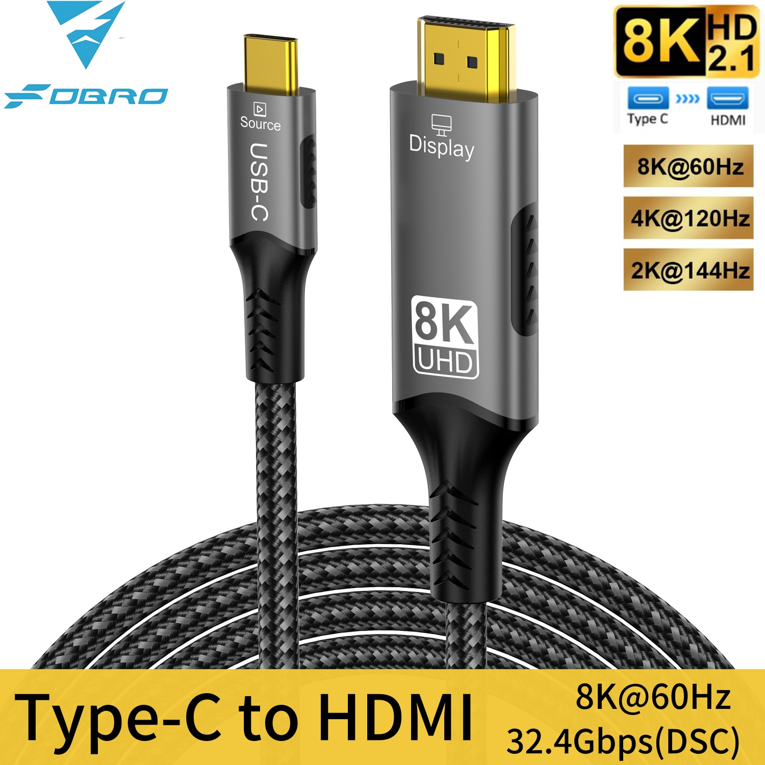 Gaming Console Cabinet - 8K Type C to HDMI 2.1