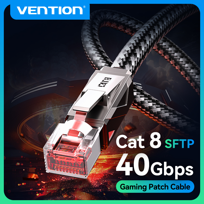 Gaming Console Cabinet - Vention Cat8 Ethernet Cable 40Gbps 2000MHz