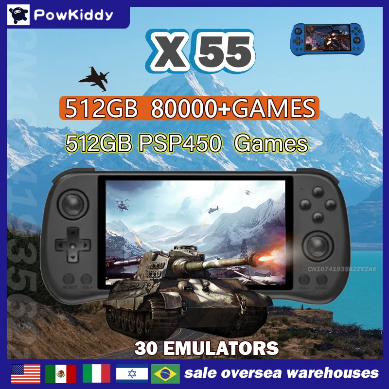 80000Games 512G POWKIDDY X55 5 - đánh giá và giá Gaming Console For Sale