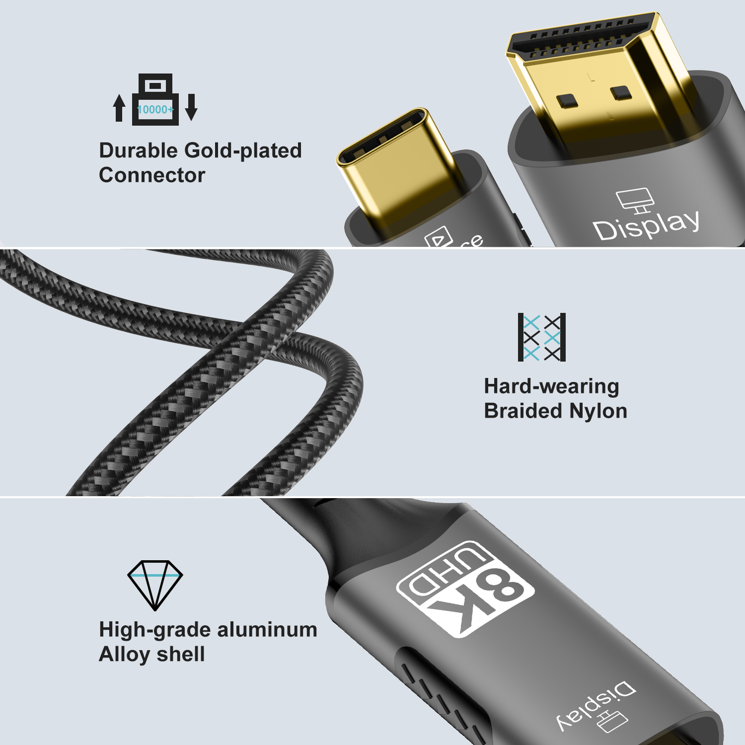 8K Type C to HDMI 2.1 Cable 32 - đánh giá và giá Gaming Console Cabinet