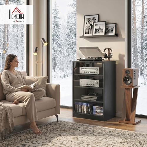Media Cabinet, 4-Tier Stereo C - đánh giá và giá Gaming Console Cabinet