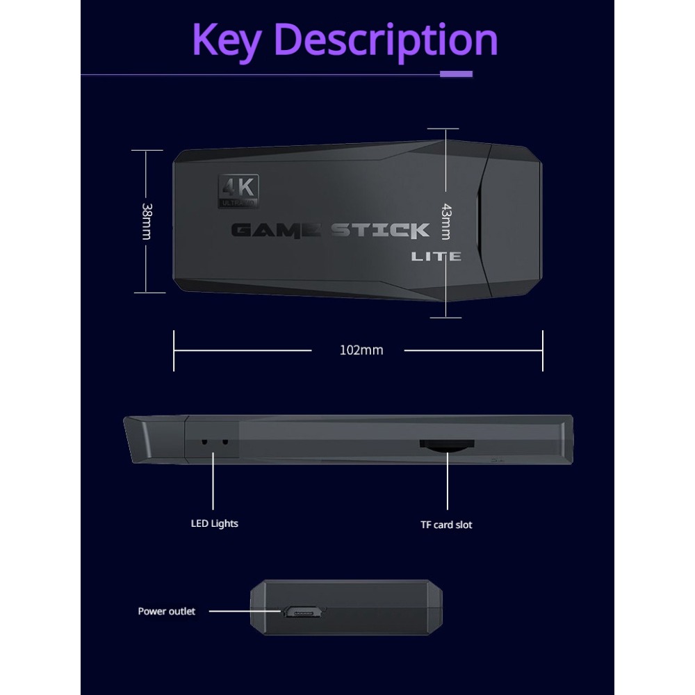 Portable 4K Retro Game Stick C - đánh giá và giá Gaming Console For Sale