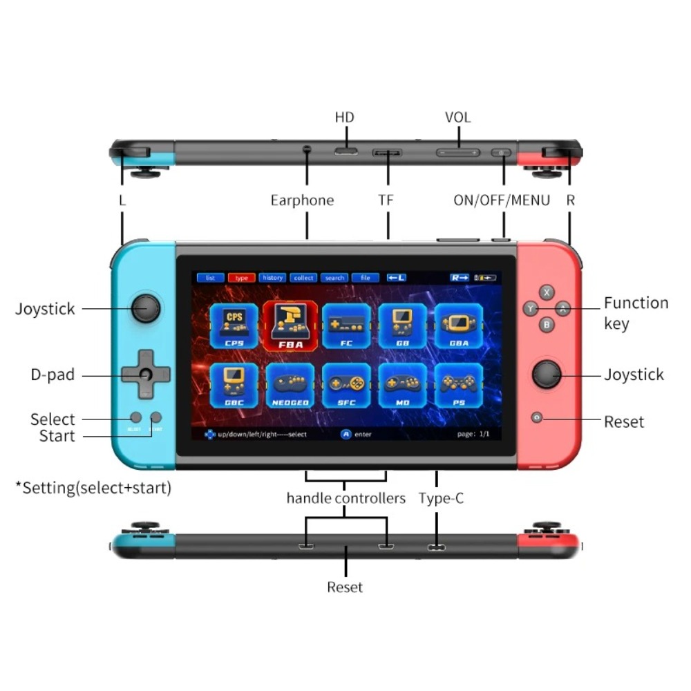 Powkiddy X70 Handheld Game Con - đánh giá và giá Gaming Console For Sale