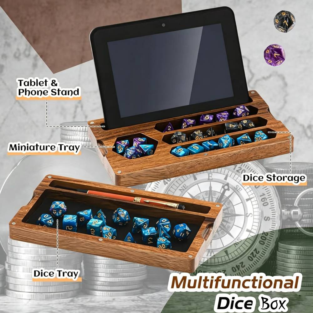 Wooden Dice Storage Box Walnut - đánh giá và giá Gaming Console Cabinet