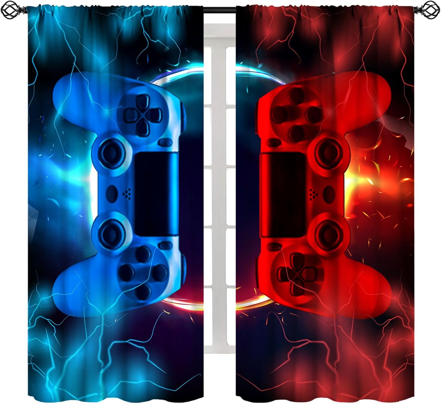 Gaming Curtain Blue Red Arcade - đánh giá và giá Gaming Console Cafe