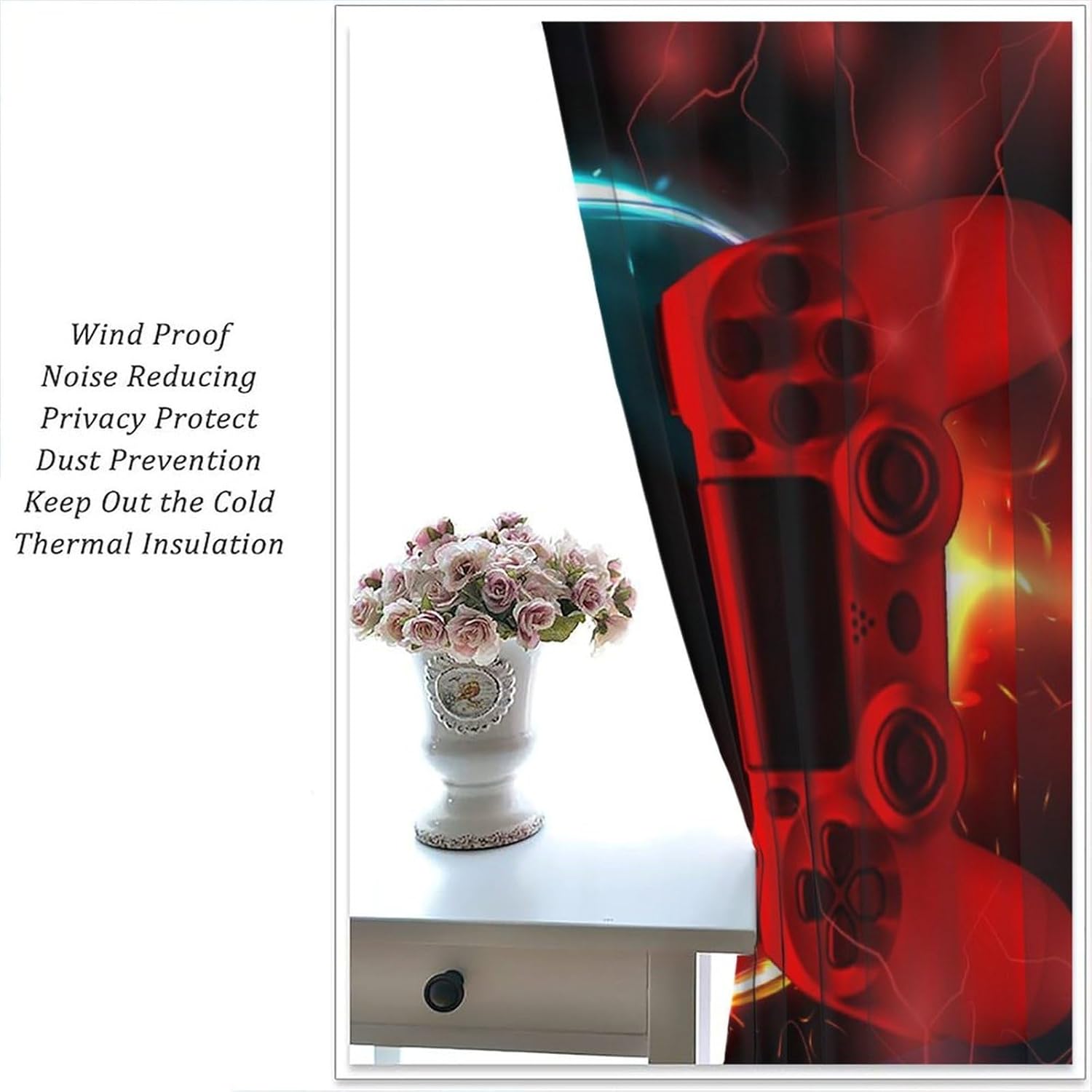 Gaming Curtain Blue Red Arcade - đánh giá và giá Gaming Console Cafe