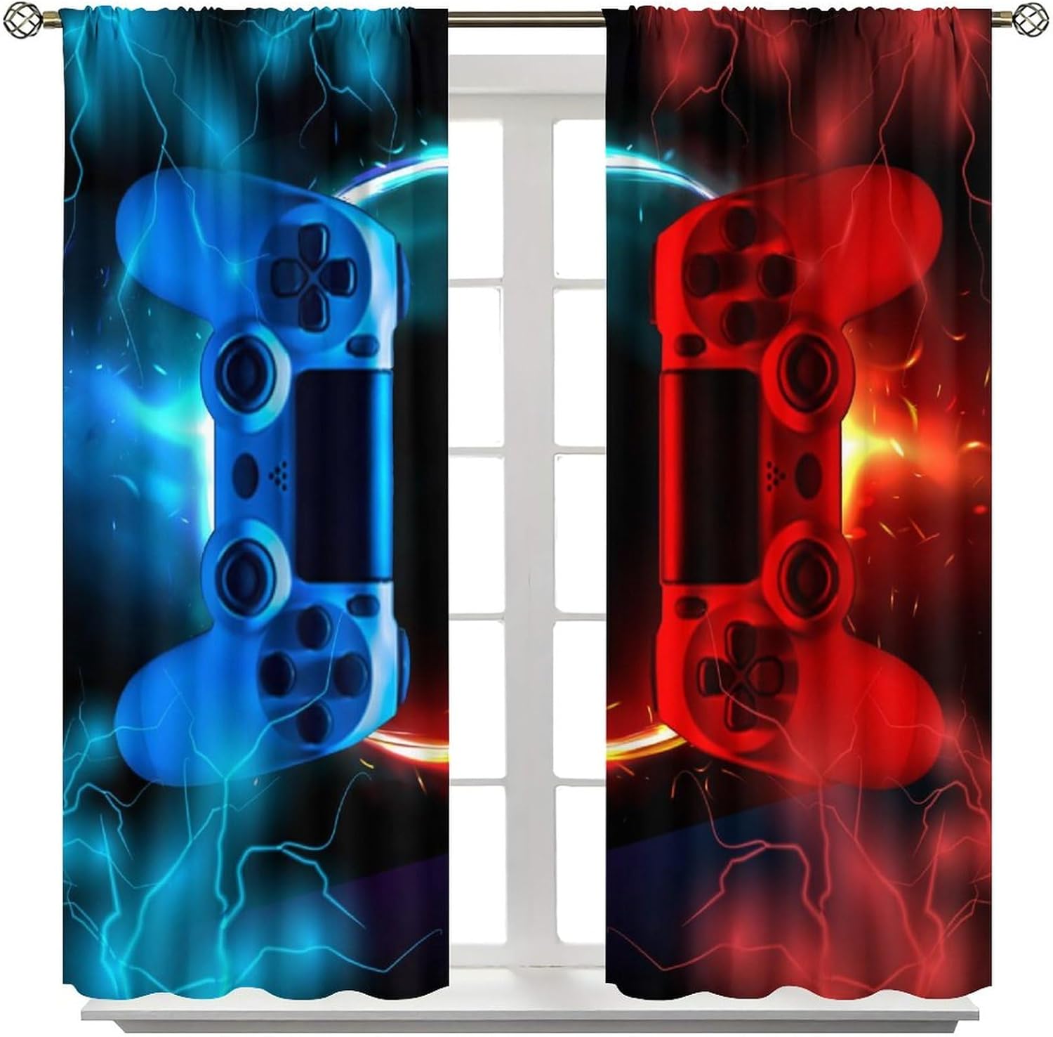 Gaming Curtain Blue Red Arcade - đánh giá và giá Gaming Console Cafe